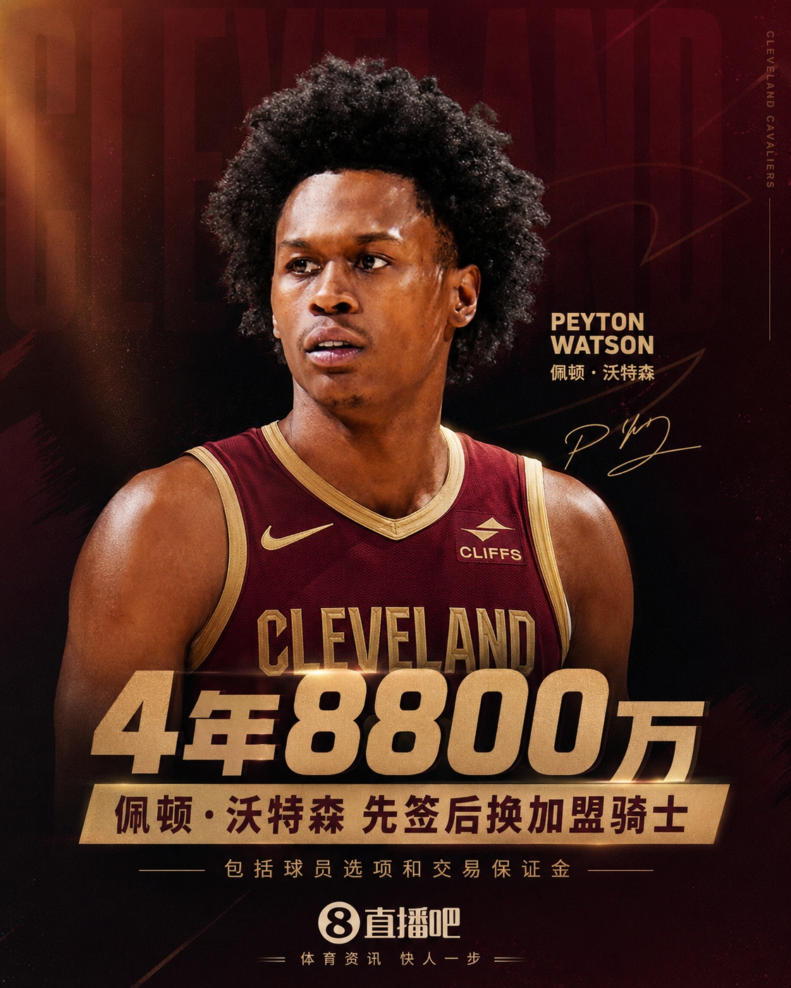 沃特森4年8800万赴骑士 五方交易TA评级:骑士B+ 快船A- 掘金C 奇才B+ 沃特森4年8800万赴骑士 五方交易TA评级:骑士B+ 快船A- 掘金C 奇才B+