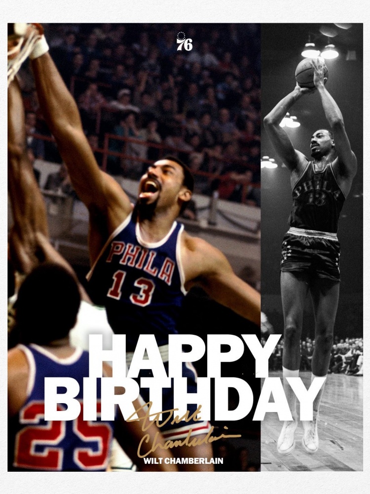 三队名宿！勇士 76人 湖人官推晒照祝福张伯伦90岁生日快乐